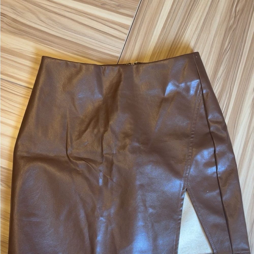Showpo Brown Asymmetrical Pencil Skirt